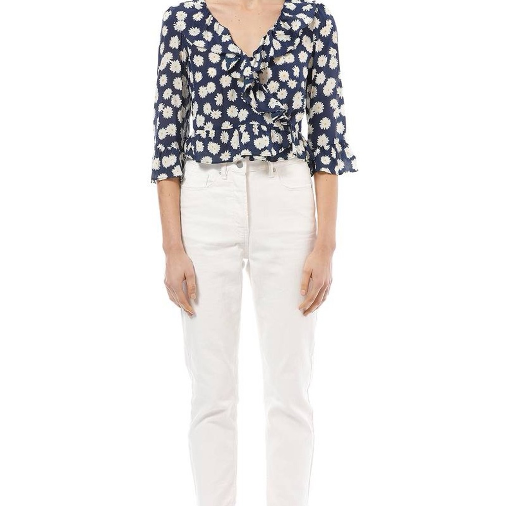 Realisation Par Navy and White Floral Blouse Cher daisy